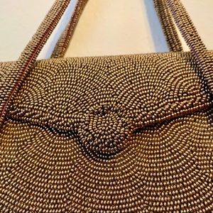 Vintage 1960's Richere Bag by Walborg Purse | Brown Beaded Bag